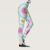 Magenta blauw en groen mandala patroon leggings (Rechts)