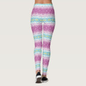 Magenta blauw en groen mandala patroon leggings (Achterkant)