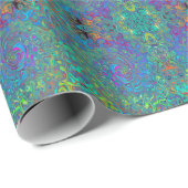 Magenta, blauw en Zee schuimgroen, roodbruin Cadeaupapier (Rol Hoek)