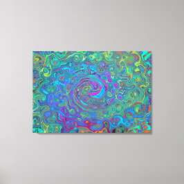 Magenta, blauw en Zee schuimgroen, roodbruin Canvas Afdruk