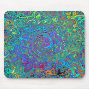 Magenta, blauw en Zee schuimgroen, roodbruin Muismat