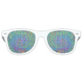 Magenta, blauw en Zee schuimgroen, roodbruin Retro Zonnebril (Voorkant)