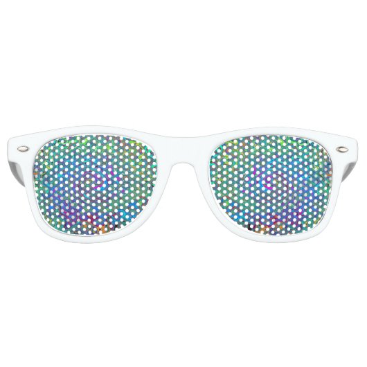 Magenta, blauw en Zee schuimgroen, roodbruin Retro Zonnebril (Voorkant)