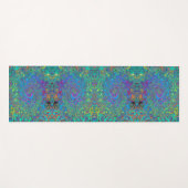 Magenta, blauw en Zee schuimgroen, roodbruin Yogamat (Voorkant (horizontaal))