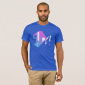 Magenta Blauw Wit Moderne Pop Kunst Vis Abstract T-shirt (Voorkant volledig)