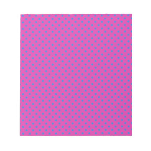Magenta, Blauwe Polka Dots Notitieblok