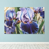 *~* Magenta Blauwgroen IRIS Irissen  Bloemen TV2 Canvas Afdruk (Insitu (Houten vloer))