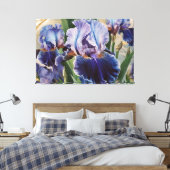*~* Magenta Blauwgroen IRIS Irissen  Bloemen TV2 Canvas Afdruk (Insitu (Slaapkamer))