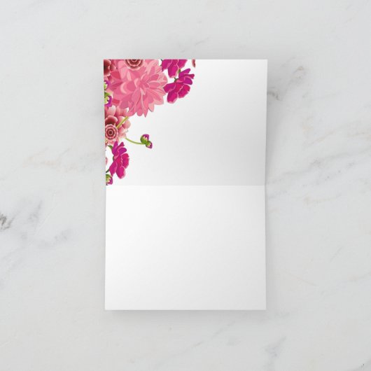 Magenta bloem bedankkaart (Binnen)