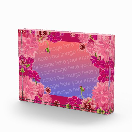 Magenta bloem fotoblokken (Rechts)