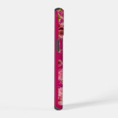 Magenta bloem initial iPhone 15 case (Rechterkant)