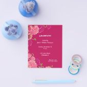 Magenta bloem uitnodiging flyer (Enkel)