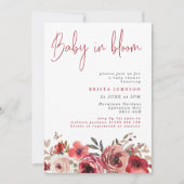 Magenta Bloemen Baby In Bloom Baby Shower Kaart (Voorkant)