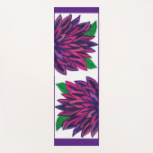 Magenta bloemen yoga mat (Voorkant)