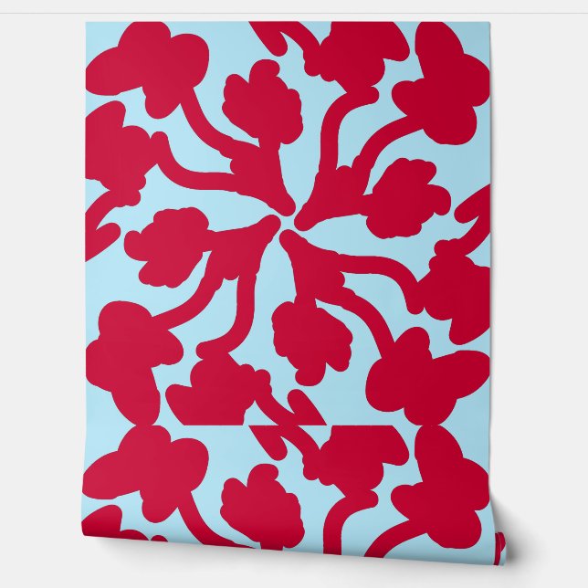 Magenta bloemenbehang "Ratti_Creative_Arts" Behang (Afrollen)