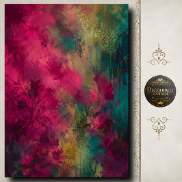Magenta Bloemendecoupe Kleurrijke Abstracte Kunst Tissuepapier