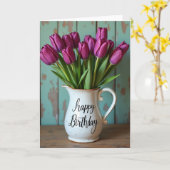 Magenta bloemengeboortekaart kaart (Gele Bloem)