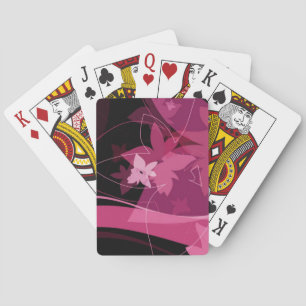 Magenta bloempatroon speelkaarten