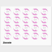 Magenta Bloesem RSVP Ronde Sticker (Vel)
