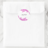 Magenta Bloesem RSVP Ronde Sticker (Tas)
