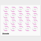 Magenta Bloesems Bedankt Ronde Sticker (Vel)