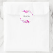 Magenta Bloesems Bedankt Ronde Sticker (Tas)