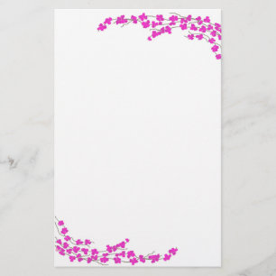 Magenta Bloesems Briefpapier