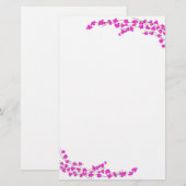 Magenta Bloesems Briefpapier (Voorkant / Achterkant)