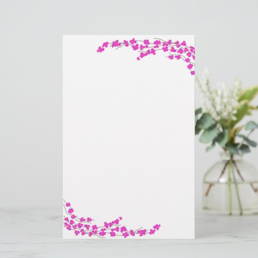 Magenta Blossom Briefpapier (Staand voorkant)