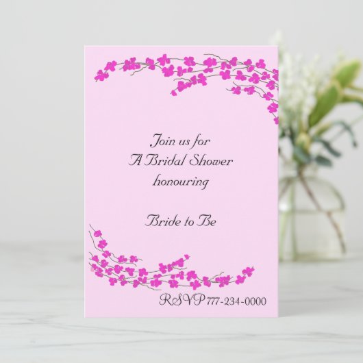 Magenta Blossom Vrijgezellenfeest Kaart (Staand voorkant)