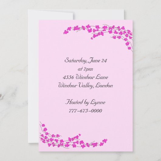 Magenta Blossom Vrijgezellenfeest Kaart (Achterkant)