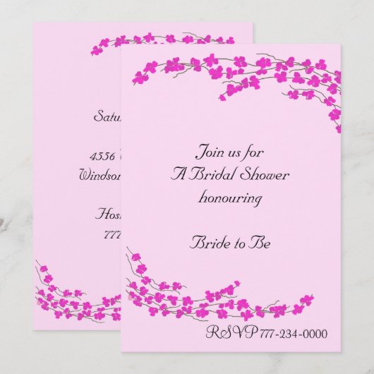 Magenta Blossom Vrijgezellenfeest Kaart (Voorkant / Achterkant)