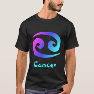 Magenta Blue Aqua Zodiac Sign. kanker T-shirt