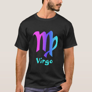 Magenta Blue Aqua Zodiac Sign T-shirt