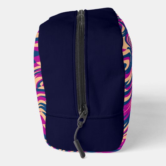 Magenta Blue Beige Abstracte Fluid Wave wervelinge Toilettasje (Rechts)