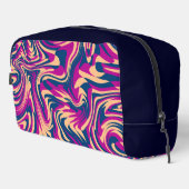 Magenta Blue Beige Abstracte Fluid Wave wervelinge Toilettasje (Rechterhoek)