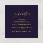 Magenta Blue Bokeh-lampjes met moderne kalligrafie Vierkante Visitekaartje (Achterkant)