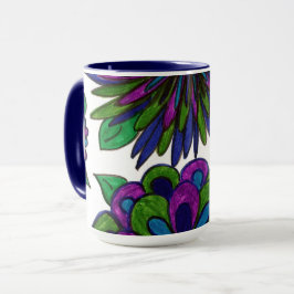 Magenta Blue Flowers Mok