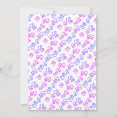 Magenta Blue Linked Hearts Vrijgezellenfeest Sjabl Kaart (Achterkant)