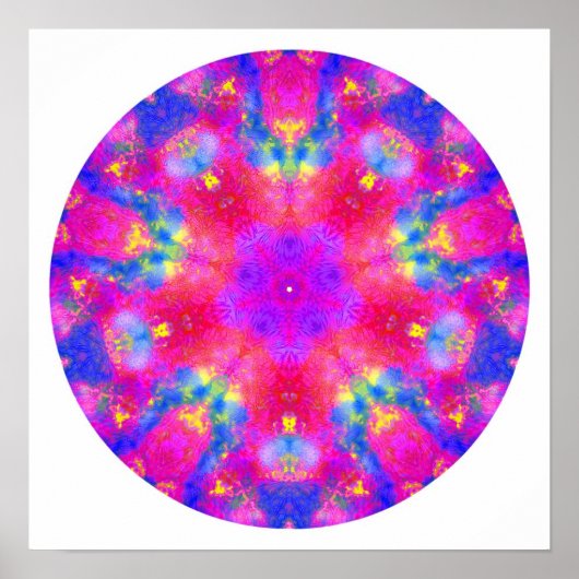 "Magenta & Blue Mandala" Poster/ Print (Voorkant)