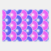 Magenta Blue Semi Circle Wave Pattern Inpakpapier Vel (Voorkant)
