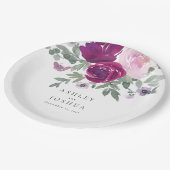 Magenta Blush Floral Bouquet White Wedding Papieren Bordje (Gekanteld)
