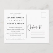 Magenta Blush Floral Couples Wedding Shower Uitnodiging Briefkaart (Achterkant)