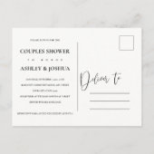Magenta Blush Floral Ivory Couples Wedding Shower Uitnodiging Briefkaart (Achterkant)
