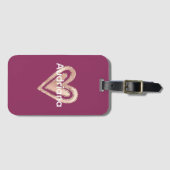 Magenta Blush Pink Heart Bagagelabel (Voorkant (horizontaal))