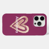 Magenta Blush Pink Heart Case-Mate iPhone Case (Achterkant (horizontaal))