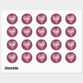 Magenta Blush Pink Heart Love Ronde Sticker (Vel)