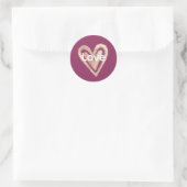 Magenta Blush Pink Heart Love Ronde Sticker (Tas)