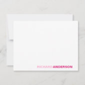 Magenta Blush roze moderne vetdoopvont voor haar n Notitiekaartje (Voorkant)