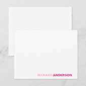 Magenta Blush roze moderne vetdoopvont voor haar n Notitiekaartje (Voorkant / Achterkant)